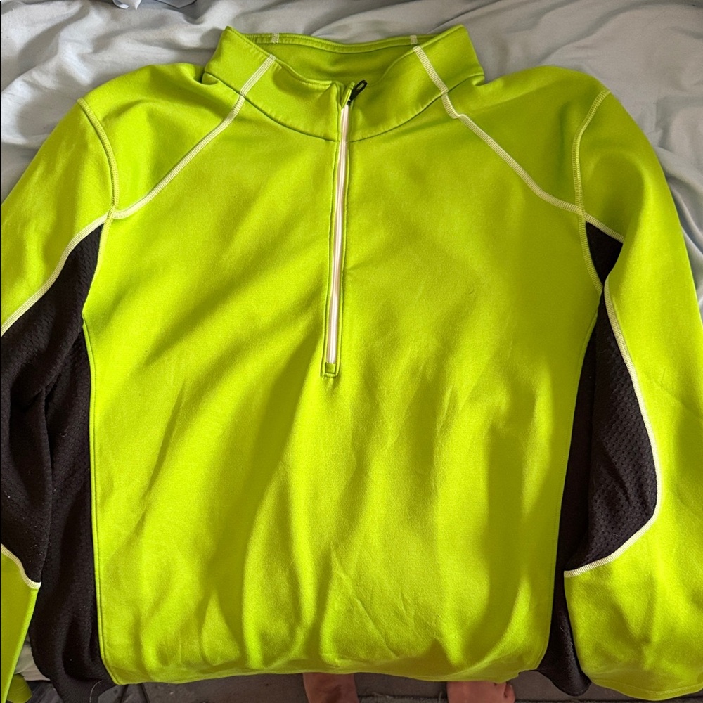 Spyder Men’s XXL Lime & black Quarter Zip mid layer  Green Half-Zip Sweater